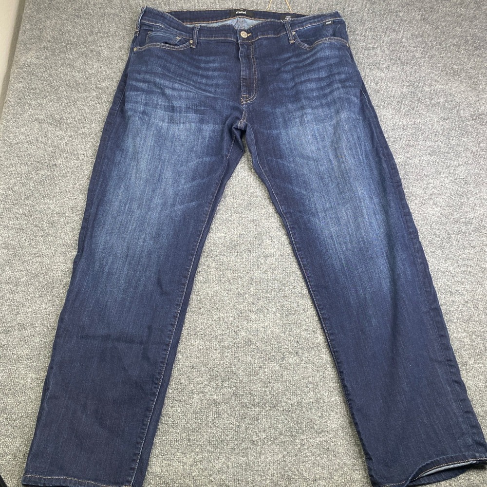 Mavi Zach Straight Leg Jeans Mens 42x32 Dark Wash Blue Denim Stretch 00168344